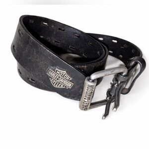 Harley Davidson Distressed Leather Belt Biker Grunge Y2K Moto- Size 40